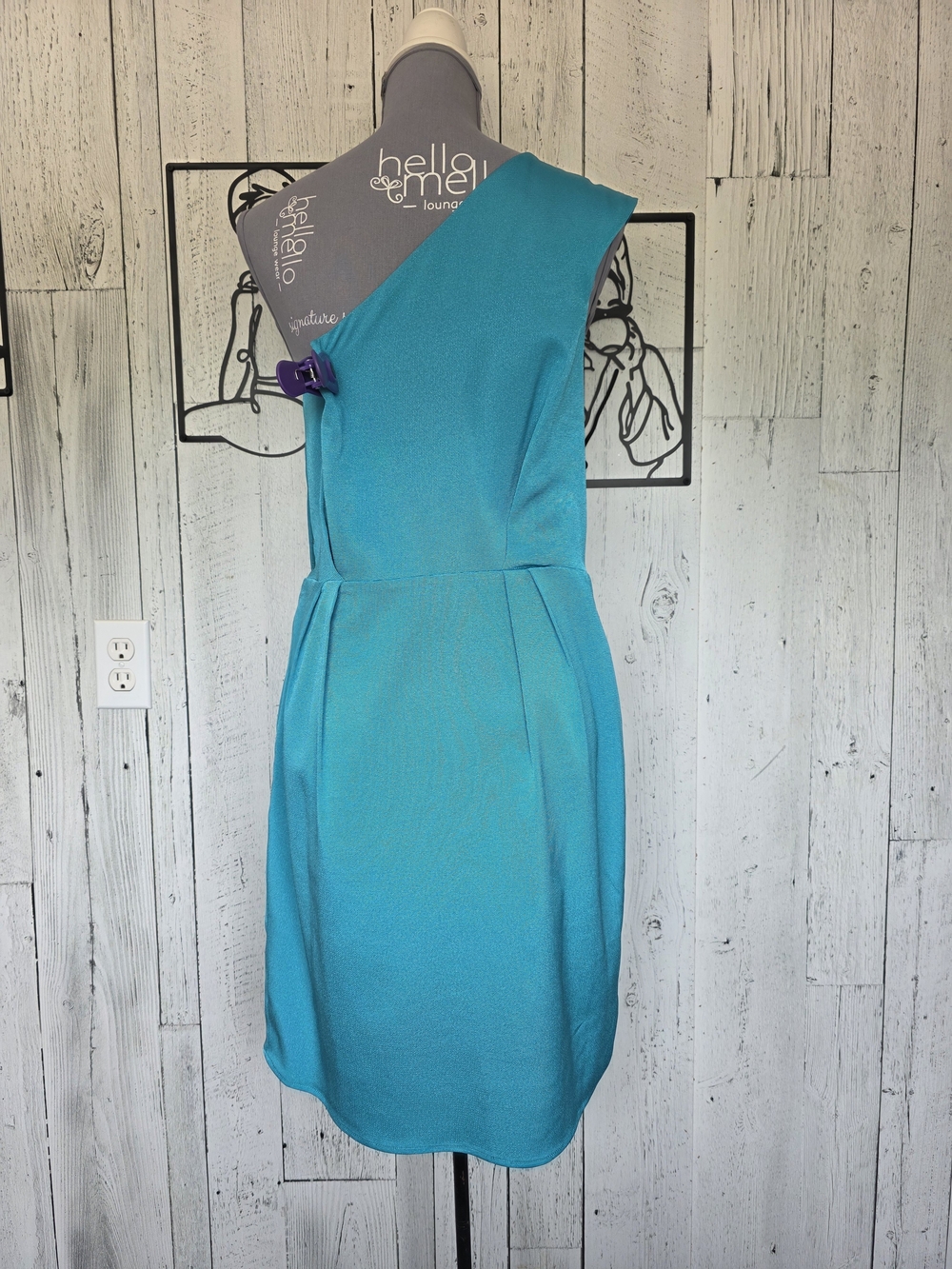 NWT BCBGeneration Teal One-Shoulder Ruffle Dress – Size 12 - Picture 3 of 16